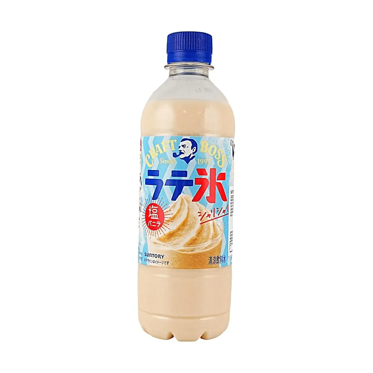 Suntory Craft Boss Sea Salt Vanilla Latte Frappuccino Drink 440ml - Japanese Cold Coffee Beverage, Refreshing Iced Frappe Style
