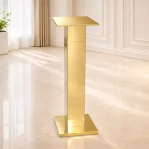 2 PACK 40" Tall Mirror Finish Stainless Steel Flower Stand Centerpieces for Garden & Outdoor Metal Planter Sturdy Construction Modern Design