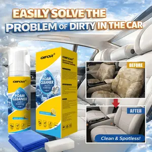 QIFOR Multi-Purpose Foam Cleaner Kit - Car Interior & Kitchen Cleaner, Foam Spray for Car Seat Detailing, Multi-Use Foam Cleaner Spray