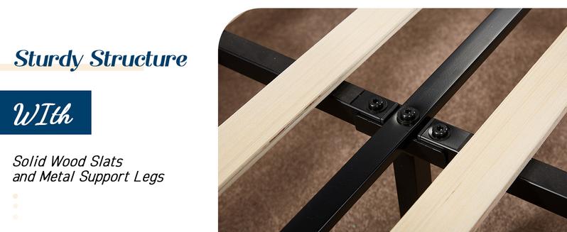 AMERLIFE Bed Frame with Sleigh Headboard, 60" Tall Velvet Upholstered Platform Bed, Handcrafted Deep Diamond Buttons and Double Pleats, No Box Spring Needed/Best Gift Ideas/Christmas Gifts