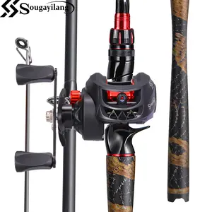 Sougayilang casting rod and reel combo set, featuring an IM6 carbon two-piece rod blank, stainless steel guides with ceramic inserts, ergonomic EVA handle and butt, available in split or one-piece rear handle designs, and six models to choose from.