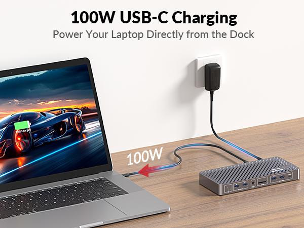AV Access iDock B10 KVM Switch Docking Station for Laptop & Desktop, 8K@60Hz Dual Monitors, 100W Charging, High-Speed USB 3.2, 1G Ethernet, 4K@165/144/120Hz for Gaming