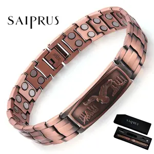 SAIPRUS Bracelet for man - Adjustable pure copper magnetic bracelet, perfect gift. Effective magnet with a magnetic force of 3500 gauss. - Gift box packaging - Stylish modern accessory jewelry gift.nuva ring bracelet