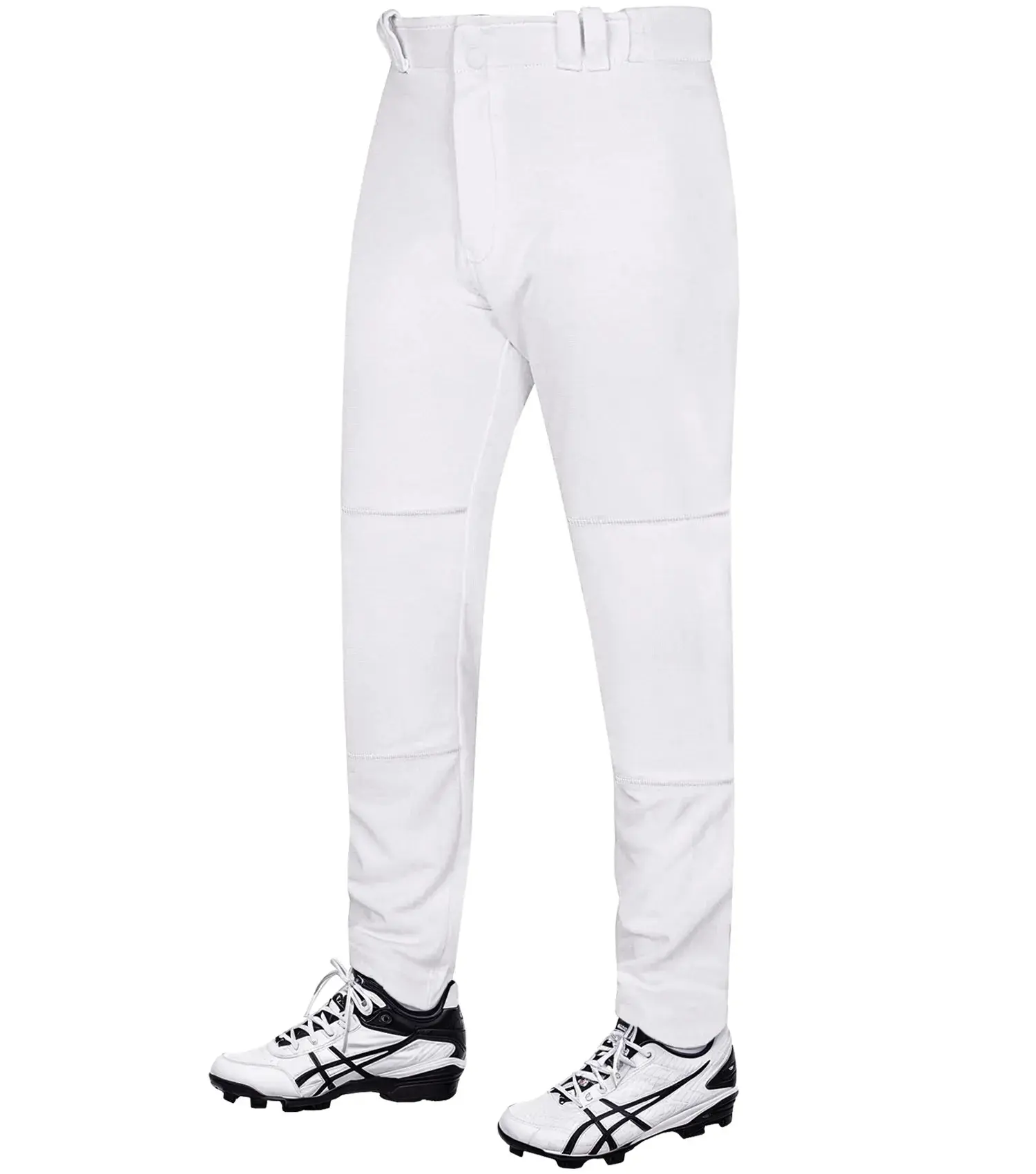 Penveer Men's Relaxed Fit Straight Leg Baseball Pants with Sweat-Wicking Fabric, Reinforced Knees, Adjustable Length & YKK Zip Closure, Polyester, Male, Loose Fit, Elastic Waistband, Stain, Reinforced Seams, Durable Double Snaps, Double-Ply Fabric On Knee