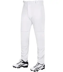Penveer Full Length Men's Baseball Pants, Open Bottom, Loose Fit Adult Baseball Pants with Adjustable Length (White)