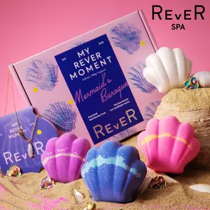 Rever SPA Baroque Shells Jewelry Bath Bombs for Women Relaxing Handmade 4 Pcs Organic with Essential Oils Bubble Bath Bombs Special Gifts for Women