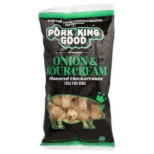 Pork King Good Flavored Chicharrones, Onion & Sour Cream, 1.75 oz (49.5 g)