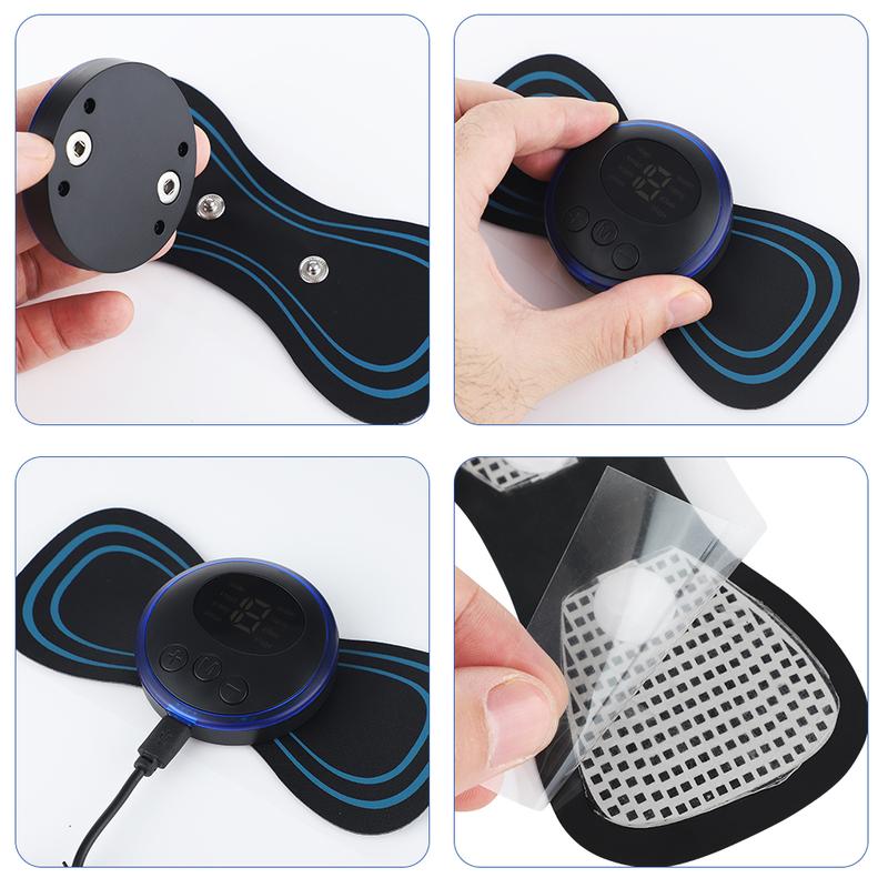 Portable Massage Patch with 8 Modes 19 Intensity Settings for Shoulder Neck Back Waist Leg Muscle Relaxation Menstrual Care Heat Compression Massager ring massager Portable Massage Patch with 8 Modes 19 Intensity Settings for Shoulder Neck Back Waist Leg Muscle Relaxation Menstrual Care Heat Compression Massager ring massager