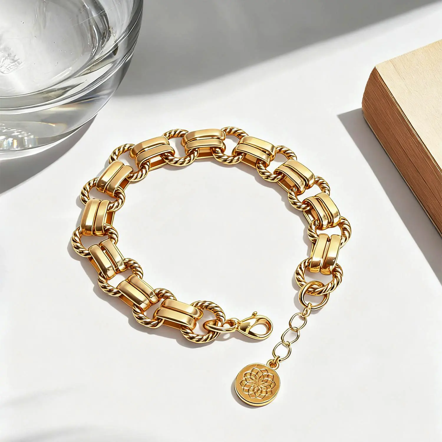 Women's Thin Cuban Link Bracelet - Retro Alloy Hip Hop Y2K Streetwear Jewelry, Fake Gold Gold-Tone Non-Tarnishing Chain, Birthday Gift for Daily Wear, Cuban Chain Link Bracelets & Bangles, Arm Candy Accessories