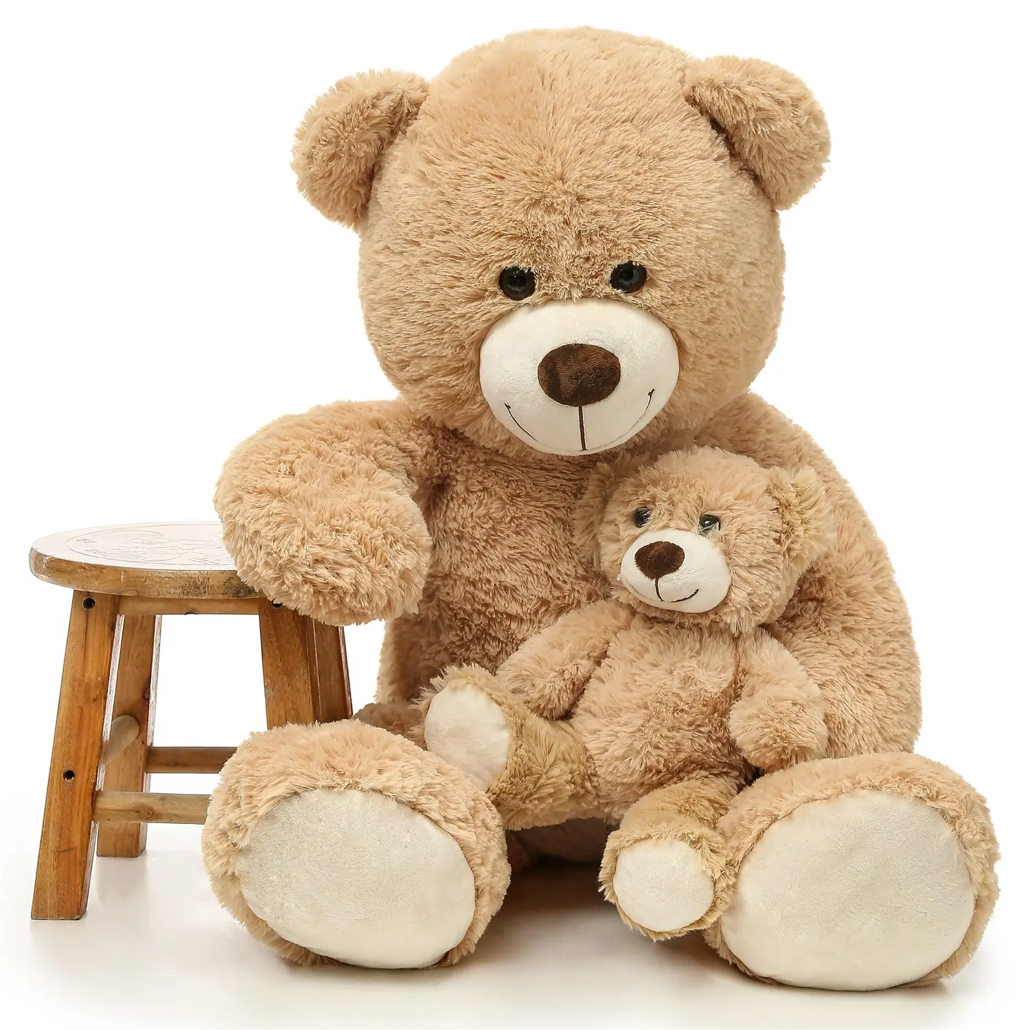 39"Mommy and Baby Teddy Bear Plush Set 2-Piece Giant Stuffed Bear with Mini Bear Soft Cuddly Plush Toy for Kids Girls Birthday  Gift
