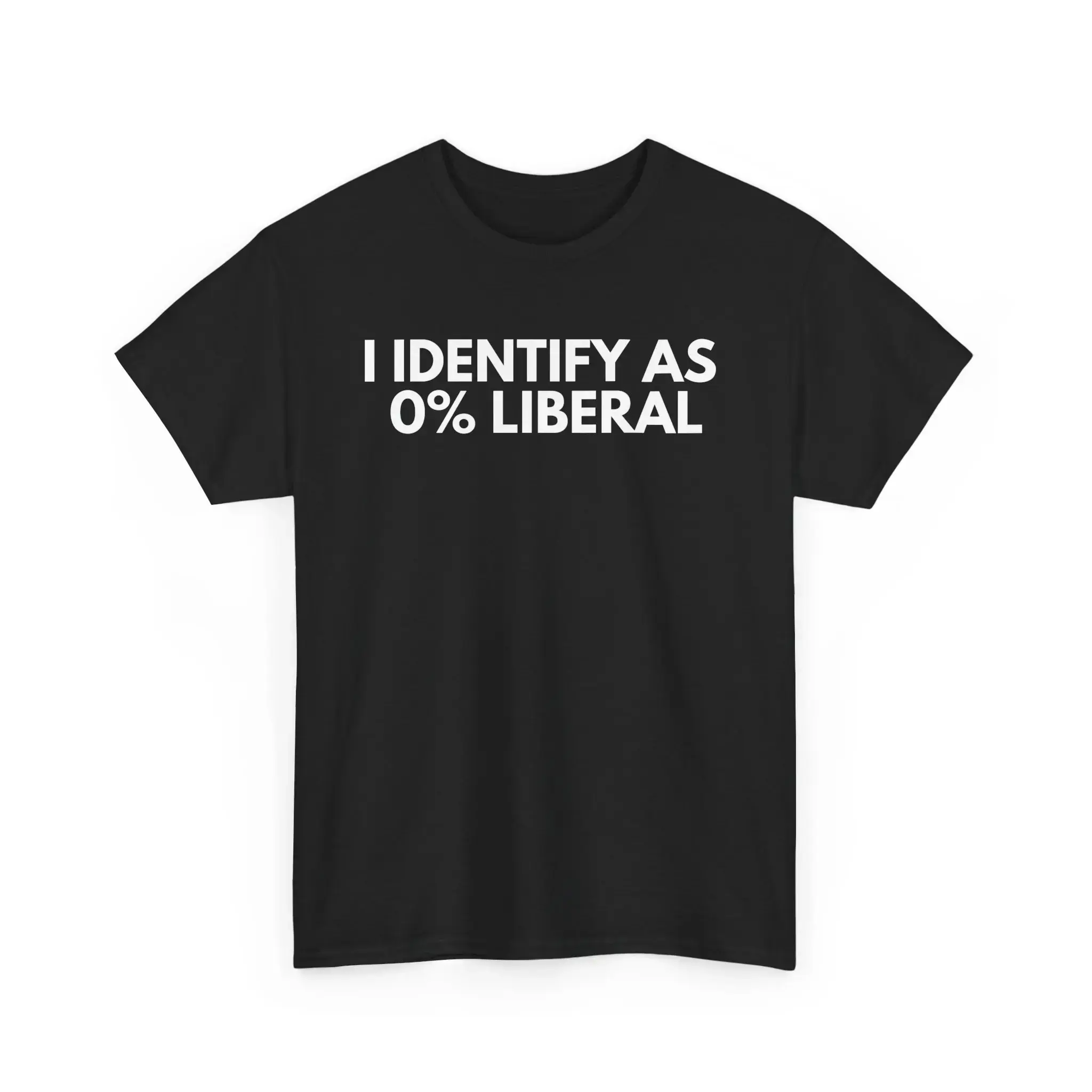 '0% Liberal' Graphic T-Shirt for Women, Casual Loose Fit Cotton Knit Top with a Seamless Design and Elastic Crew Neck