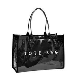 Fashionable transparent leopard-print tote bag; women’s large-capacity handbag; minimalist commuter work bag; retro letter-print shoulder tote; oversized work tote that fits a laptop and documents; weekend travel bag; women’s work bag