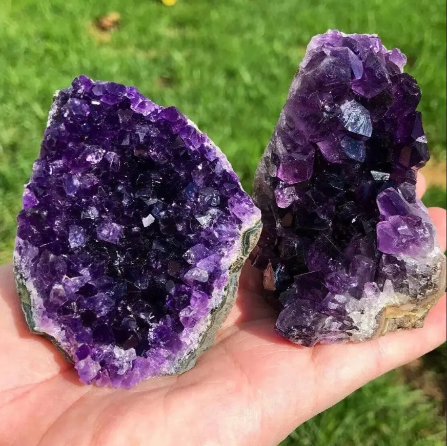 Natural Raw Uruguay Amethyst Quartz Geodes, 80-100g Crystal Cluster Specimens for Healing Reiki, Home Decor - Serenity & Guidance Collectibles, Ideal for Housewarming, Mother's Day, Birthdays, Around 80G - 100G