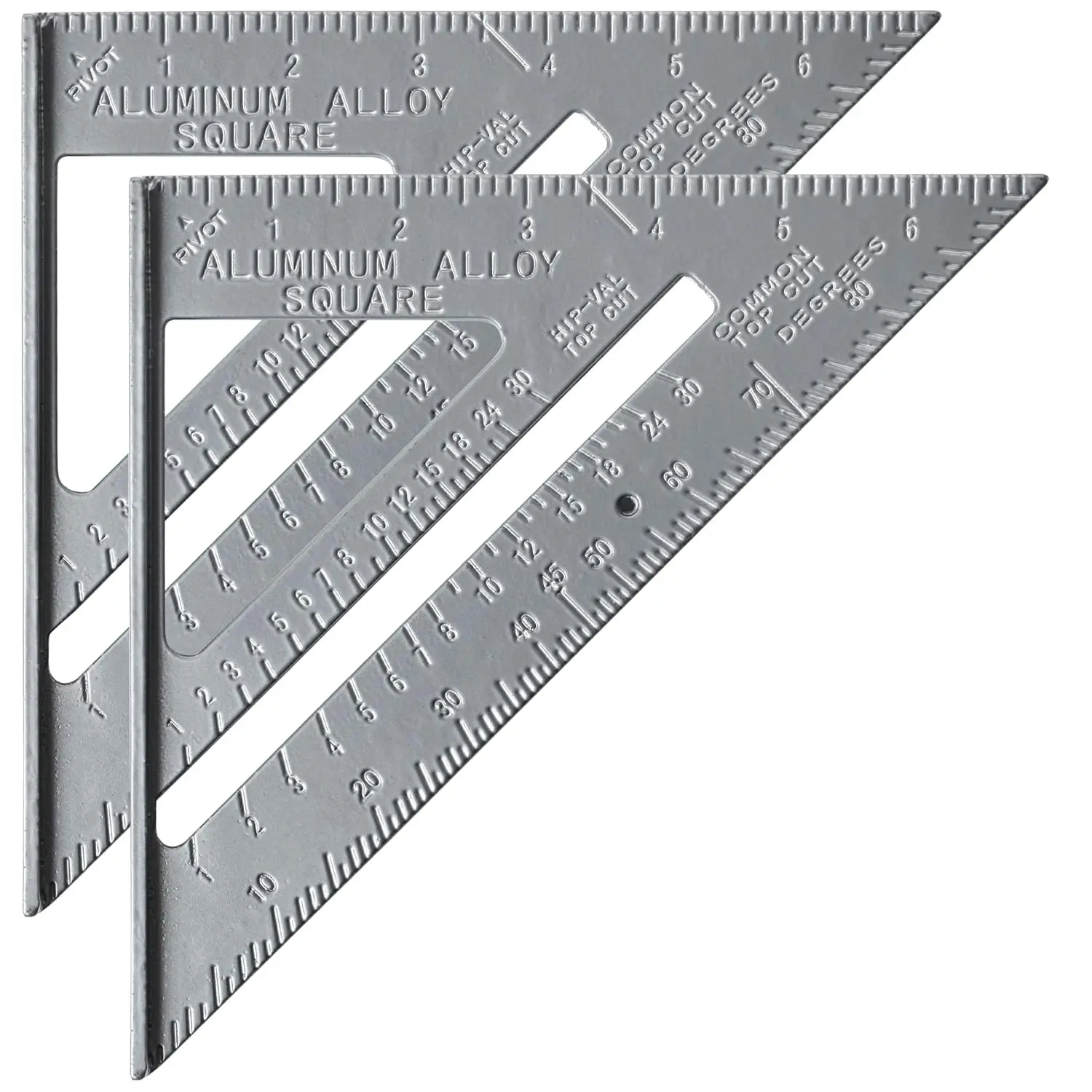 7 in Carters Rafter Square 2-Pack, Aluminum Alloy Multi-Purpose Hand Measuring Tool - Precise Marking, 45-Degree Mark Lines, Roof Pitch Finding Graduation, Weather-Resistant, Manufacturer Warranty