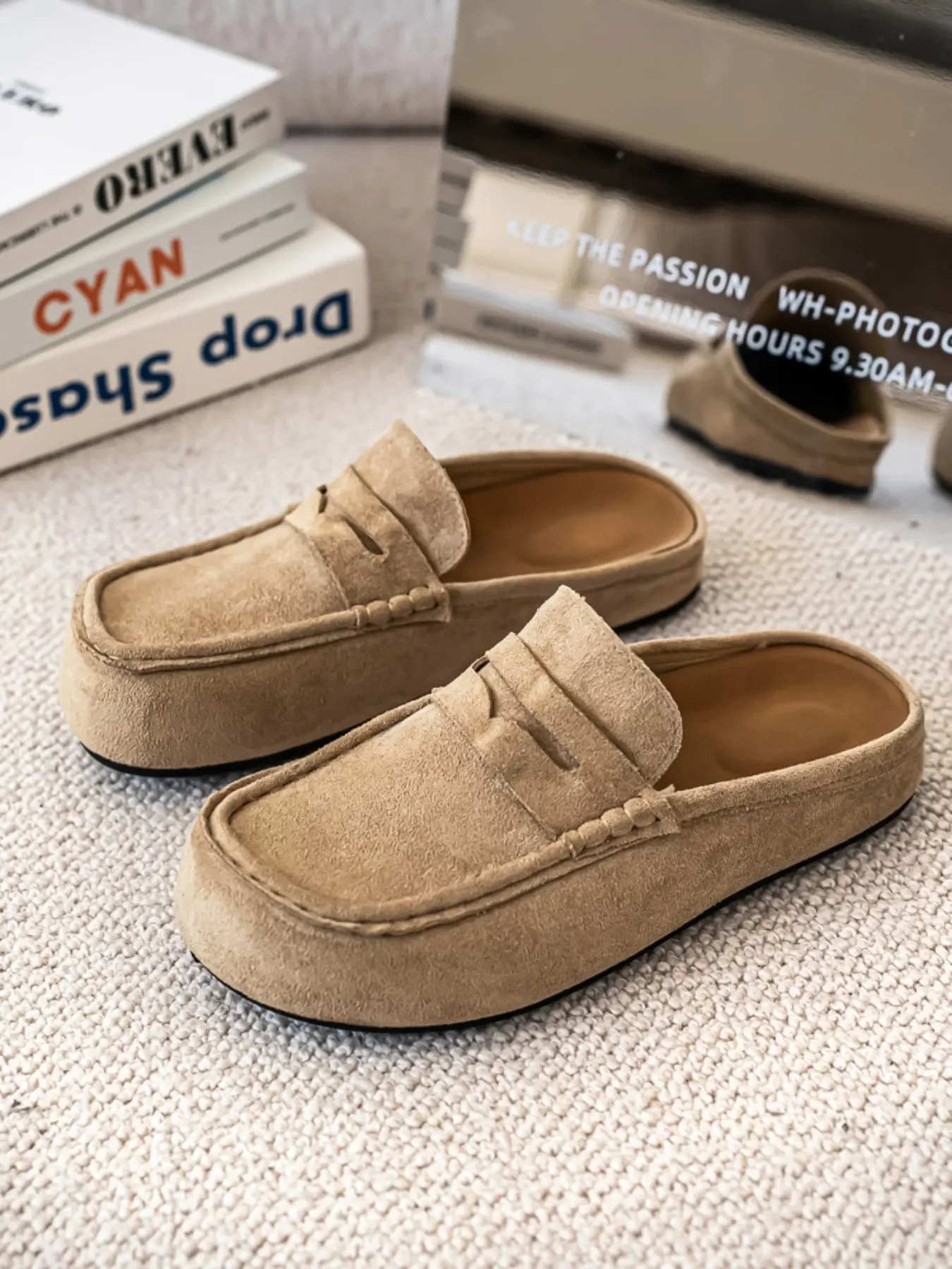 Men's Fashion Slippers, Trendy Casual Slippers, Round Toe, PU Leather, PVC Sole, Holiday Style, Comfortable Slip-On, Slide, Summer Beach Walk, Couples Shoes, Footwear, Casual Flat Slippers, Sliders Shoes