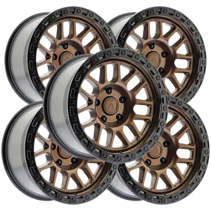 (Set of 5) Arena A119 Boost 17x9 5x5" +0mm Bronze Wheels Rims 17" Inch