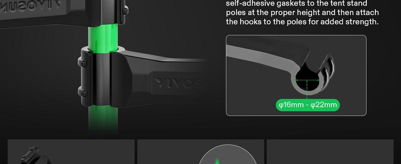 VIVOSUN Grow Tent High CFM Kit, Green Pole Range of 24"-48", Suitable for 2'x2', 3'x3', 4'x2' and 4'x4'Grow Tent, 4-Pack