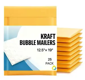 25 #6 12.5x19 (12.5x18) Kraft Paper Bubble Padded Envelopes Mailers Shipping Case