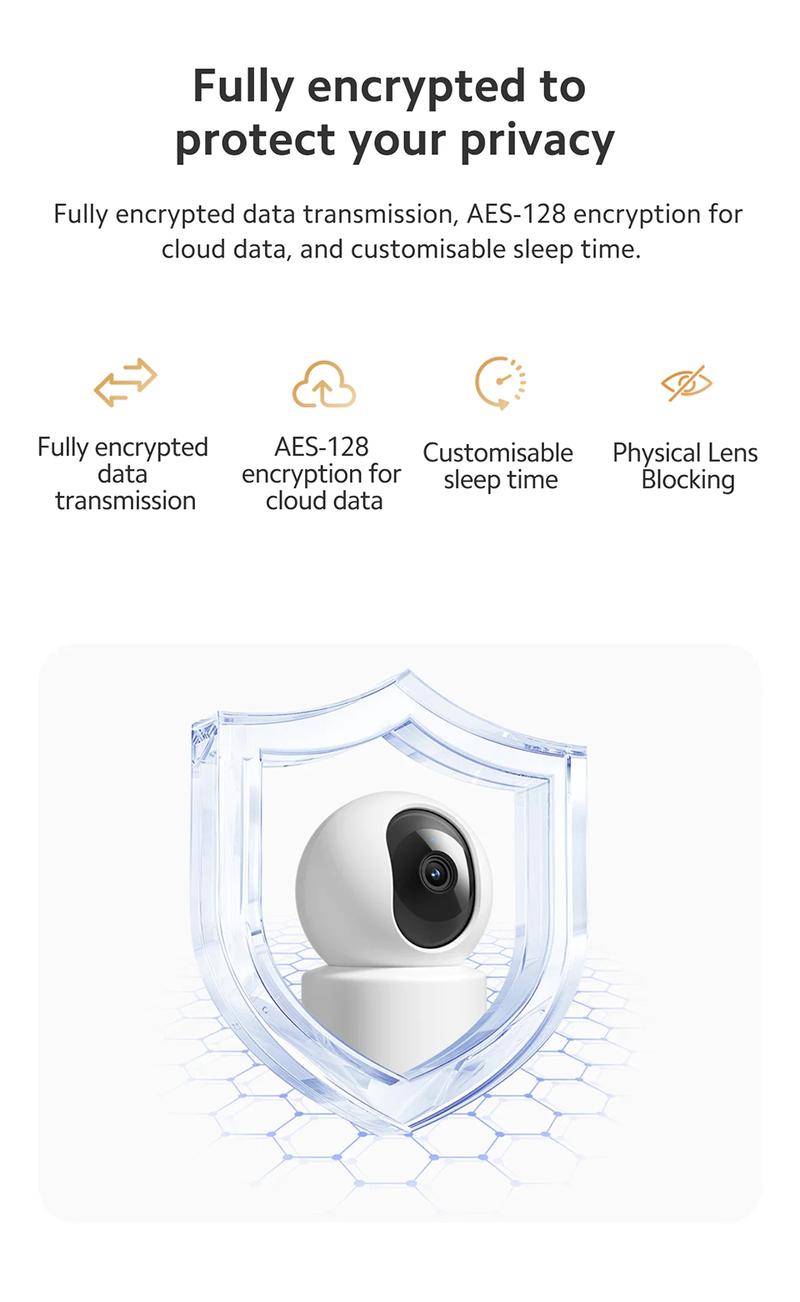 Xiaomi Smart Camera C301 Wireless 3MP ultra-clear visual experience, Human detection and active alert, Night Vision, Real-time two-way voice calls Safety Card Chip Lens