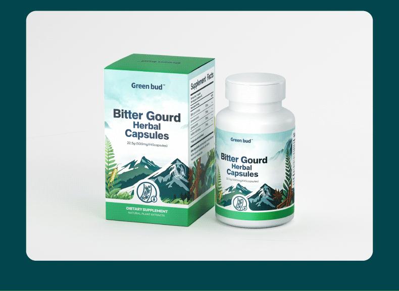 Green Bud 1 Bitter Gourd Herbal Capsules Contain Extracts of Bitter Gourd, Cinnamon, Ginseng, and Mulberry Leaves, etc. Green Bud 1 Bitter Gourd Herbal Capsules Contain Extracts of Bitter Gourd, Cinnamon, Ginseng, and Mulberry Leaves, etc.