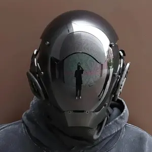 Cyberpunk Mask Cosplay Halloween Mechanical Cool Realistic Cs Battle Prop Party Fancy Dress Photo Shoot Face Cover