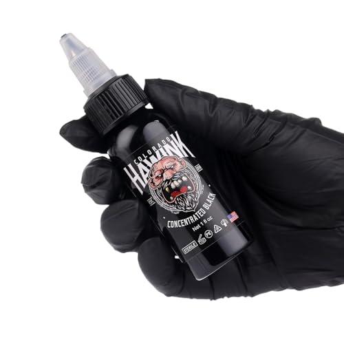 HAWINK Black Tattoo Ink 1 oz (30ml) Vegan-Friendly USA Standard Pigment Tattoo Supplies Concentrated Black TI203-30-002