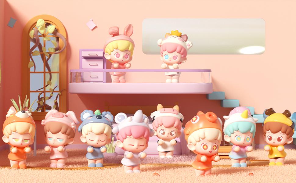 Adorable Animal Figures Valentine's Gift Creatures' Fantasy Land Series Blind Box Mystery Box Random Animal Design Mini Figures Collectible Figures Christmas Stuffers Idea Party Favors Birthday Gift Desktop ornaments Blindbags Surprise Set (Single Box)