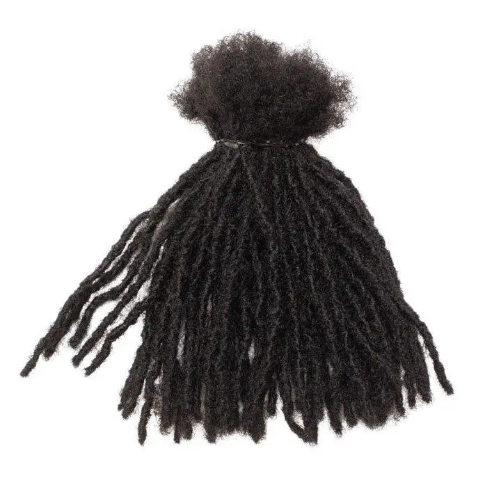 50 Anwi Textured Locs Human Hair Extensions - Closed 1B Color, Curly Extensions for Repair or Extend Needs, Curly Hair Extensions