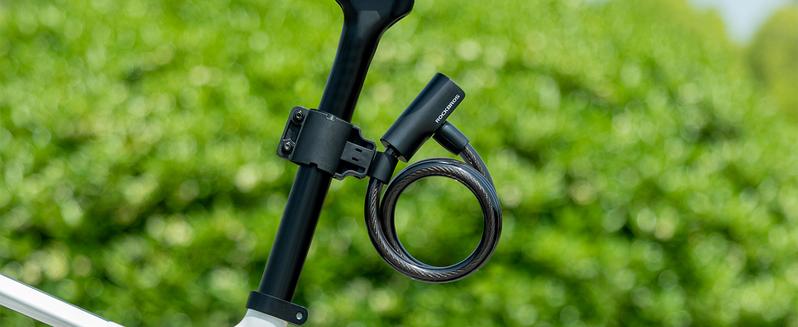 ROCKRBOS Bike Cable Lock with Key, ABS Lock Shell, 2 Keys & 1 Mount Bracket