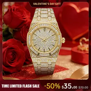 【VALENTINE'S DAY GIFT】Luxury Rhinestone Embellished Jumpstart sale Classic round dial -Dial Quartz Watch with Gift BoxIncluded Fashion Timeless Classic Watch Holiday Haul Flash Sale diamond men Shine at work, lead with brilliance.