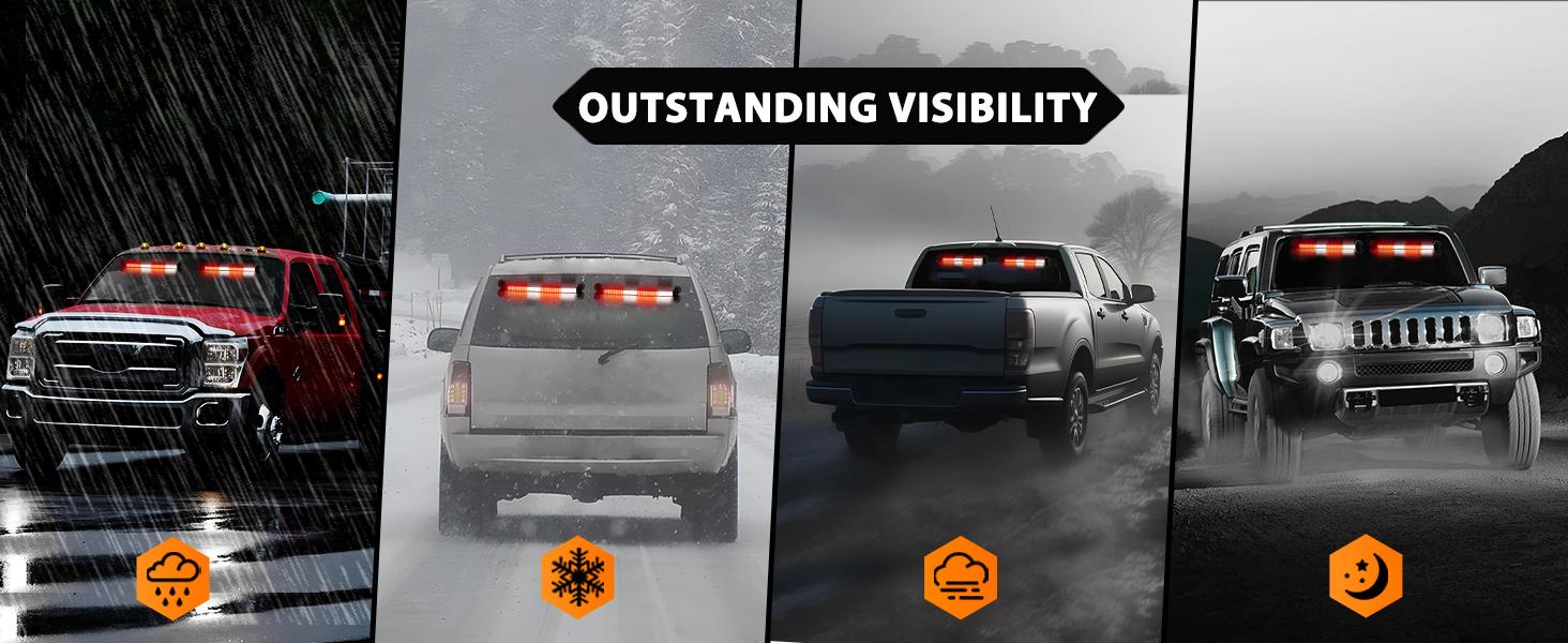 Nilight 144 LED Strobe Traffic Advisor Light Bar Red White with Controller 2 in 1 Automotive  Warning Flashing  Windshield Lights Bars for Cars Tow Plow Trucks Construction Vehicles