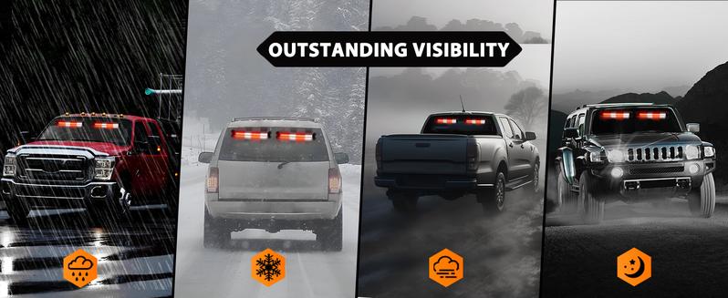 Nilight 144 LED Strobe Traffic Advisor Light Bar Red White with Controller 2 in 1 Automotive  Warning Flashing  Windshield Lights Bars for Cars Tow Plow Trucks Construction Vehicles