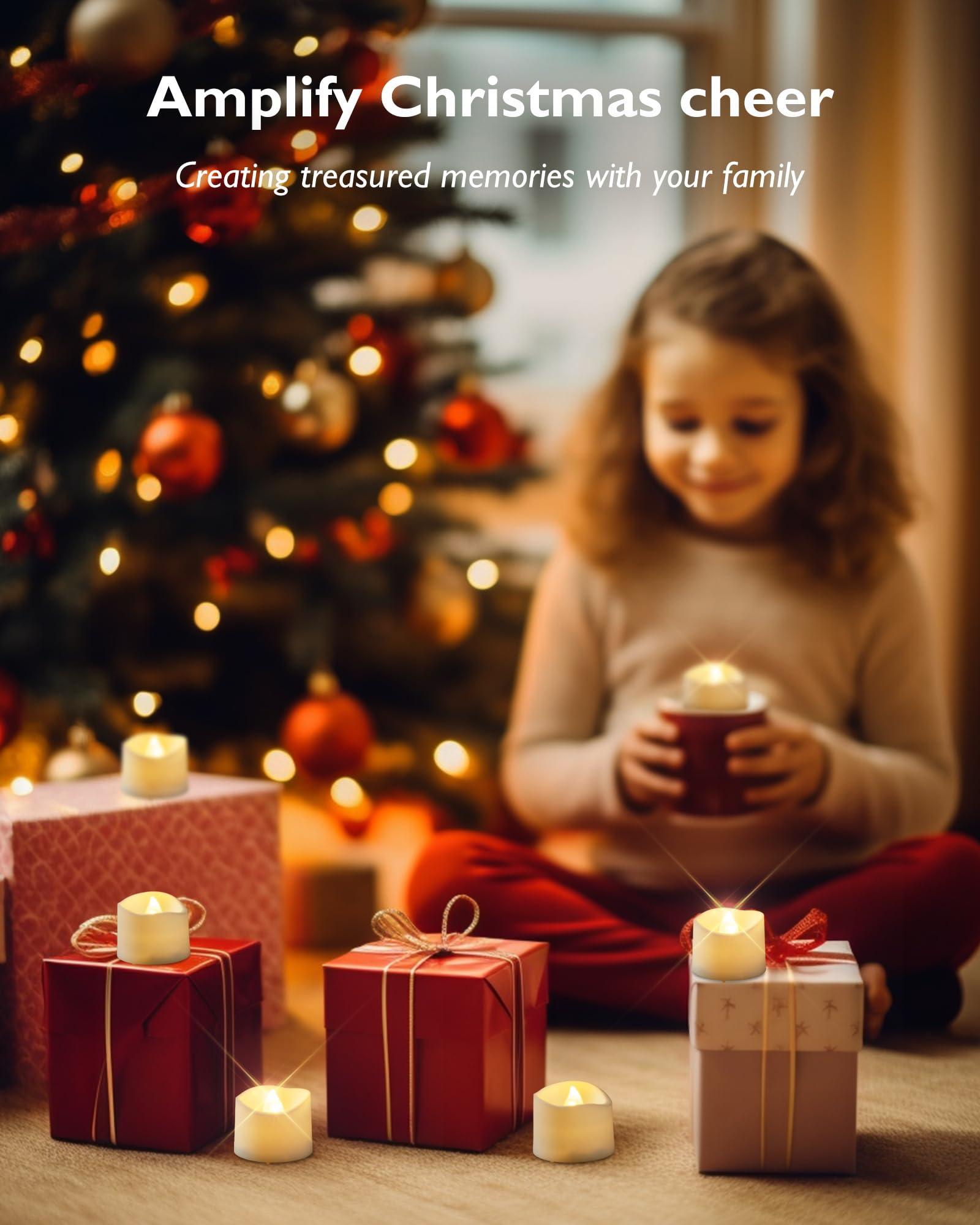 24-Pack / 48-Pack Novelty Flickering Flameless Tea Lights Candles, 200+Hours Battery-Operated LED Fake Candles for Wedding Table Centerpieces,Proposal,Anniversary, White Base, Ø1.5'' × H1.3'' 24-Pack / 48-Pack Novelty Flickering Flameless Tea Lights Candles, 200+Hours Battery-Operated LED Fake Candles for Wedding Table Centerpieces,Proposal,Anniversary, White Base, Ø1.5'' × H1.3''