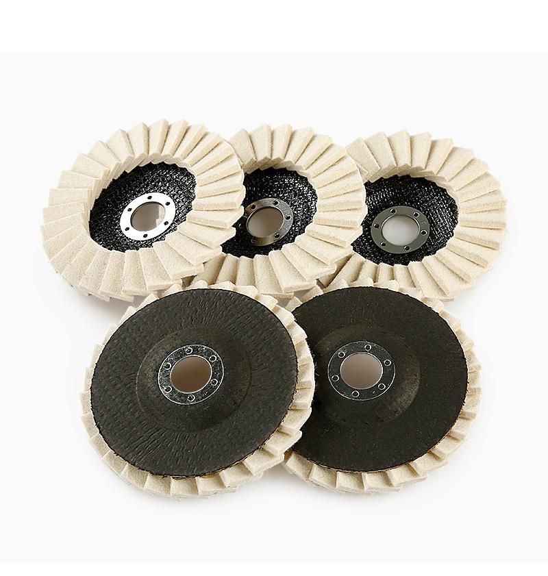 3PCS 5inch Wool Polishing Wheels Buffing Pads AngleGrinder Accessories Grinding Disc for Metal GlassCeramic Polishing