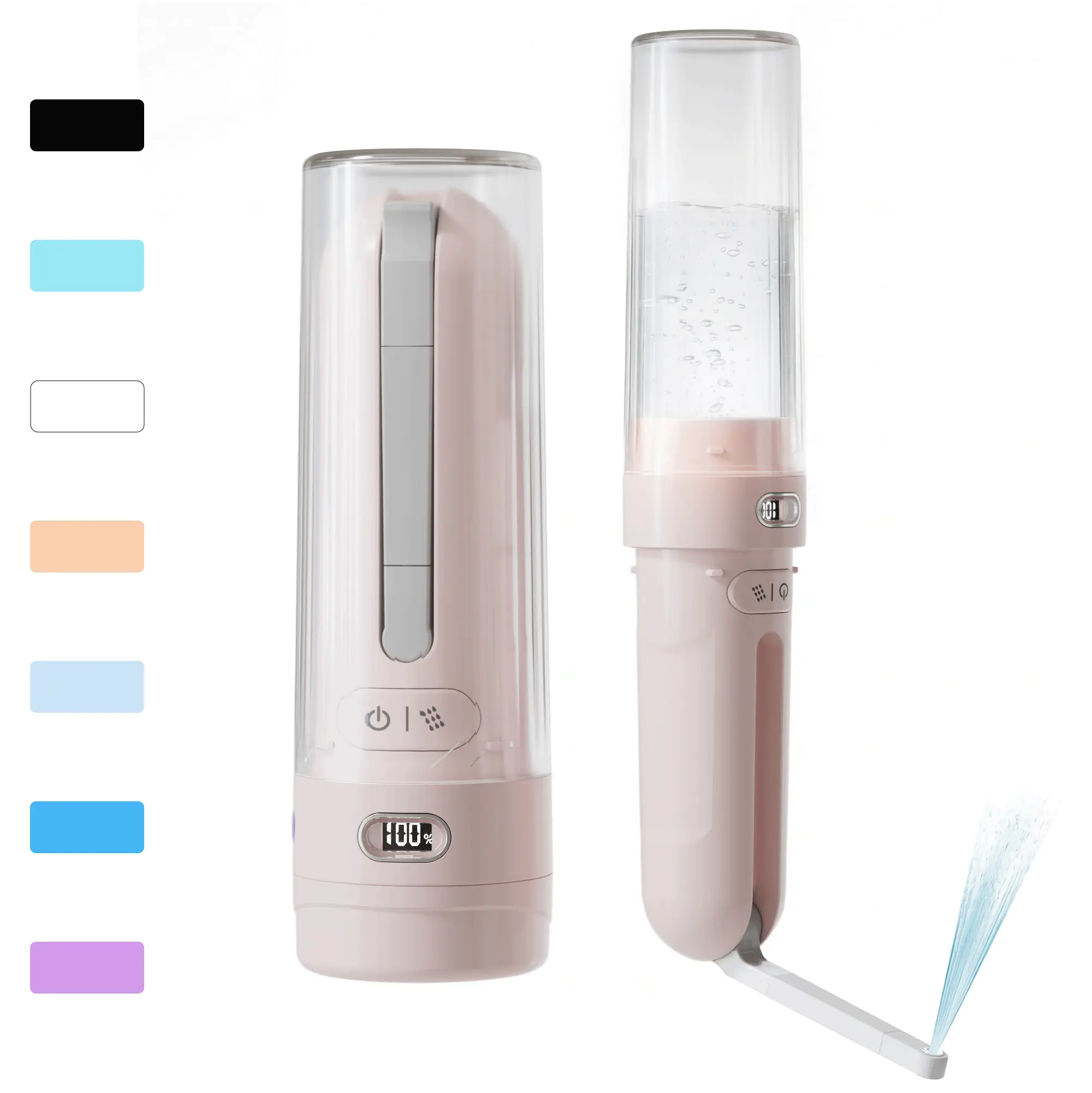 Portable Rechargeable Electric Bidet Sprayer - Bidet Attachment, High-Pressure Handheld Foldable ABS Cylinder, USB-C Battery-Powered Compact Shape Personal Hygiene Device for Travel, Toilet Use (Adults, Power on the Go), Black