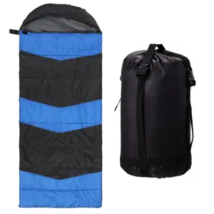 Rectangular Heated Sleeping Bag, Lightweight Sleeping Bag with Multi USB Powered Heating Pads, Waterproof Compact Envelope Sleeping Bag for Backpacking Hiking, Blue