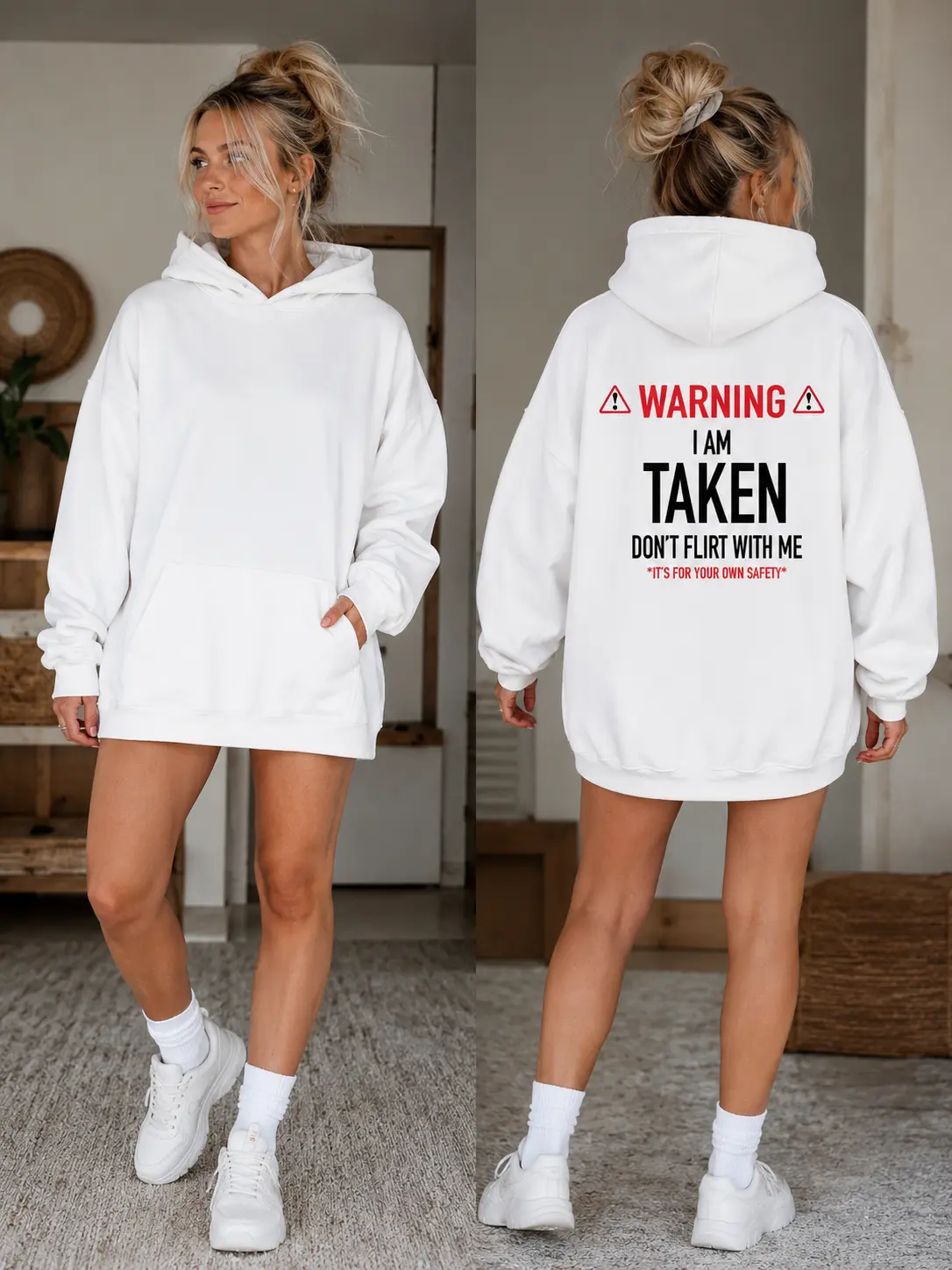Funny Gift I'm Taken Hoodie - Don't Flirt With Me Hoodie Unisex Classic Cotton