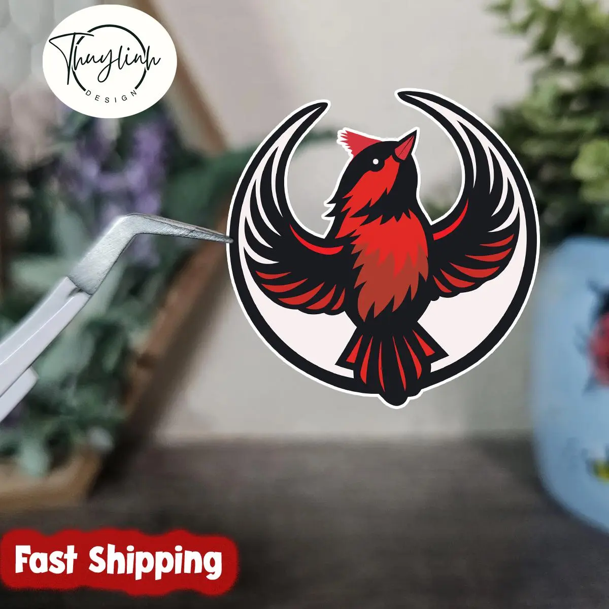 Illinois Rebel Alliance Political Sticker, State Bird Cardinal Rebel Sticker, Resistance Sticker, Resist Sticker, Indiana, NC, Ohio, Kentucky HFN