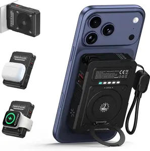 5-in-1 Magnetic power bank 10000mAh Portable Charger with Wall Plug, Magsafe Wireless  Power Bank for Apple Watch,22.5W Fast Charging PowerBank for iPhone 17 Pro Max/16/15/14/13/12 Mini