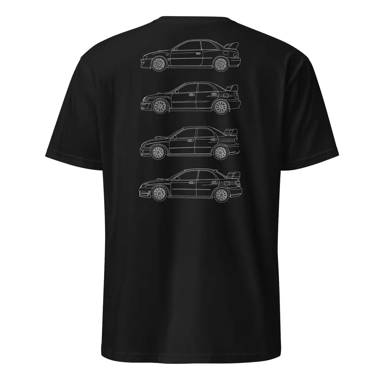 Evolution of the Subaru WRX STI Car Custom Graphic T-Shirt Sweatshirt Hoodie 2 Sided, Car Enthusiast and Fans Gift