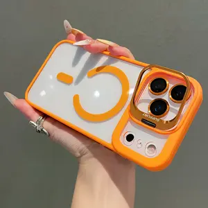 Clear Magnetic Case for iPhone 17 Pro Max 17 Air 16 15 14 13 12 Pro Max, Lens Protector Transparent Shockproof Cover