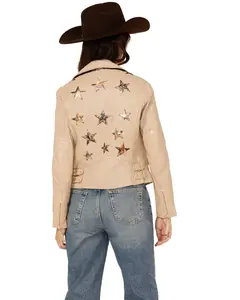 Mauritius Leather Women's Christy Scatter Star Jacket - Christy3rf-Marble