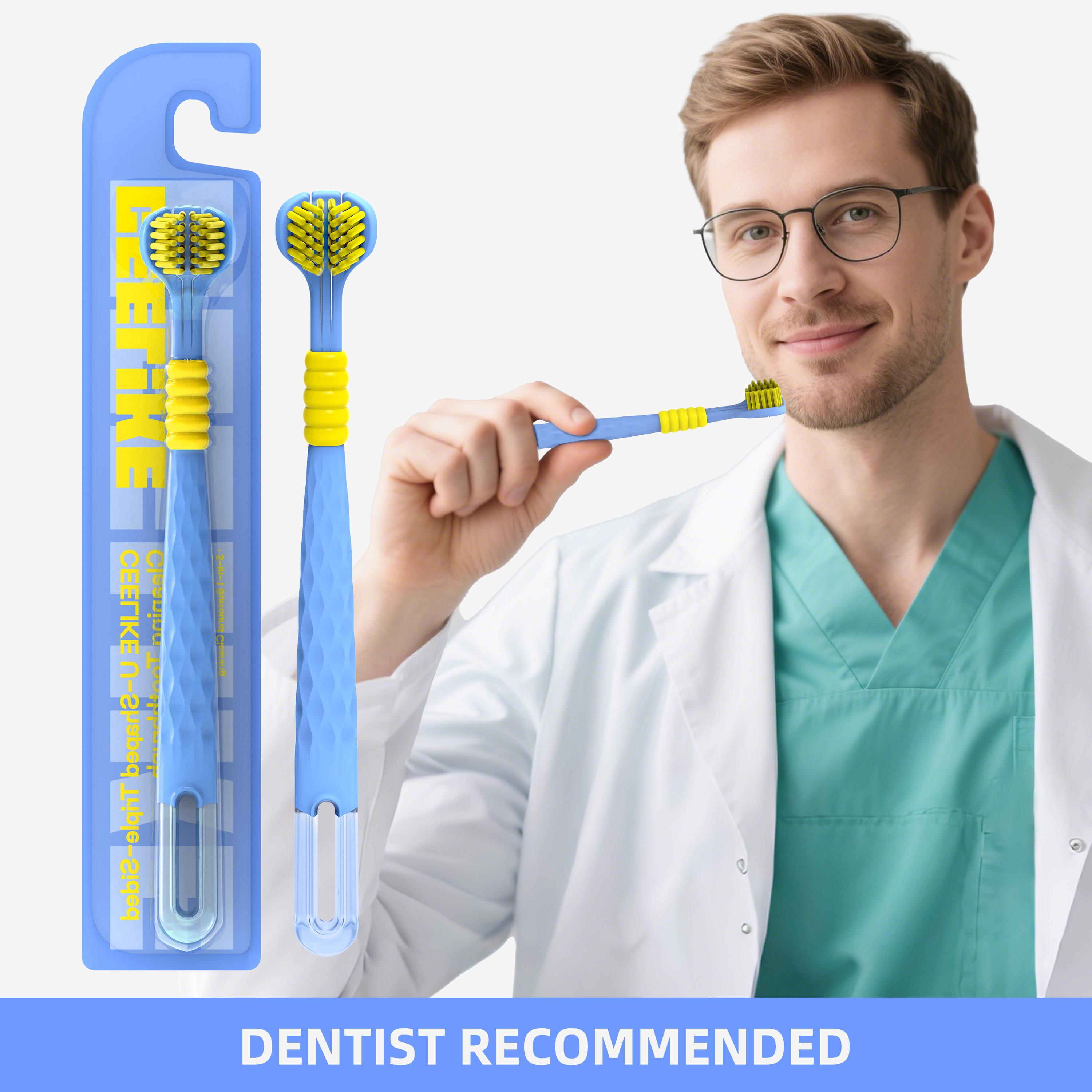 CEELIKE 3-Sided Toothbrush - 360° All-Around Cleaning with Soft Bristles for Gentle Care