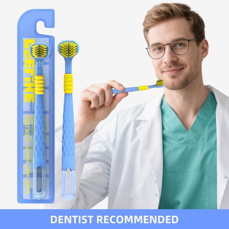 CEELIKE 3-Sided Toothbrush - 360° All-Around Cleaning with Soft Bristles for Gentle Care