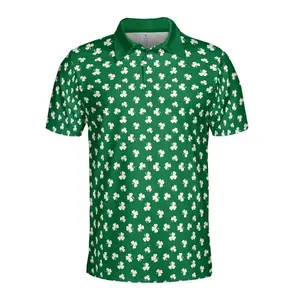 Shamrock Lucky Charm St. Patrick's Day Polo Shirt Style Golf Football Short Sleeve Print