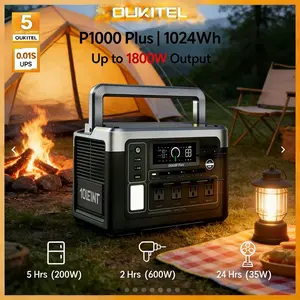 OUKITEL1024Wh Outdoor Generator for Camping Fridge Projector Lightsl, USB-C, Folding Solar Panel Home Backup, Camping, Emergency Outdoor Power travel deltapro