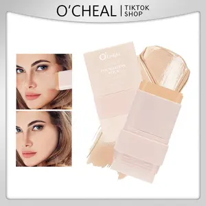 O'CHEAL 5-color Dual -Ended EraserFoundation Stick -Multi- UseConcealer & Highlighter for AcneMarks, Nose Contour FlawlessMakeup Finish- Versatile CosmeticTool, daily gift foundation  stick Waterproof Concealer Stick Multi-Color cosmetic moisturizer brush
