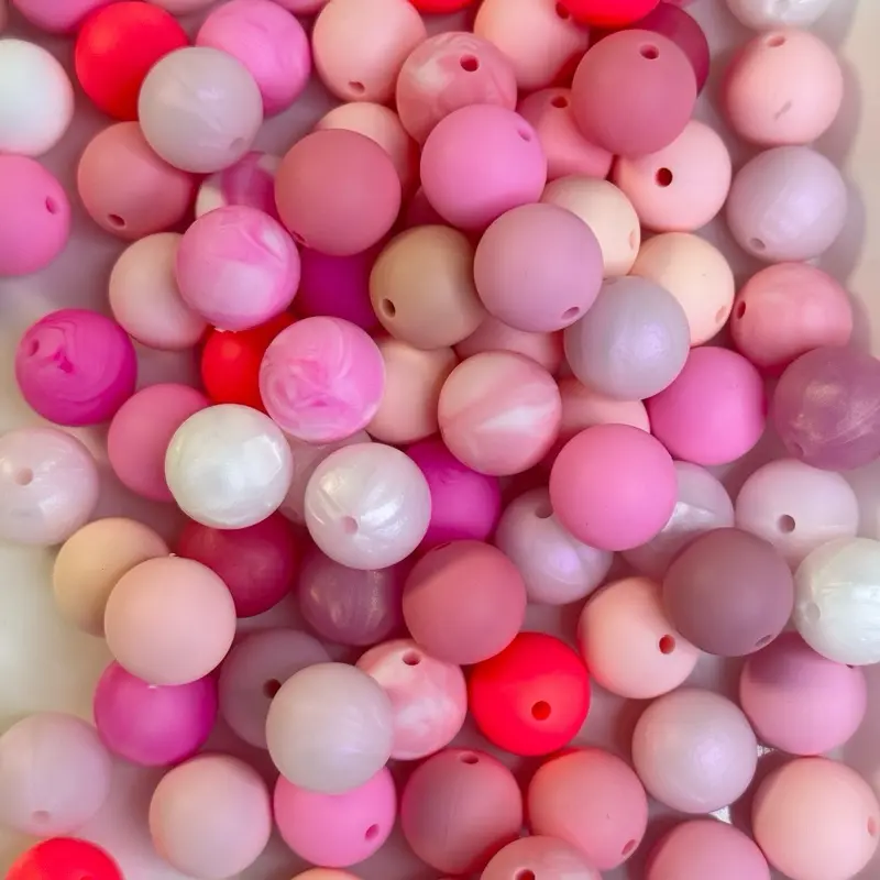 15mm Silicone Beads, Vibrant Assorted Colors for DIY Beading, Jewelry Making Craft Projects