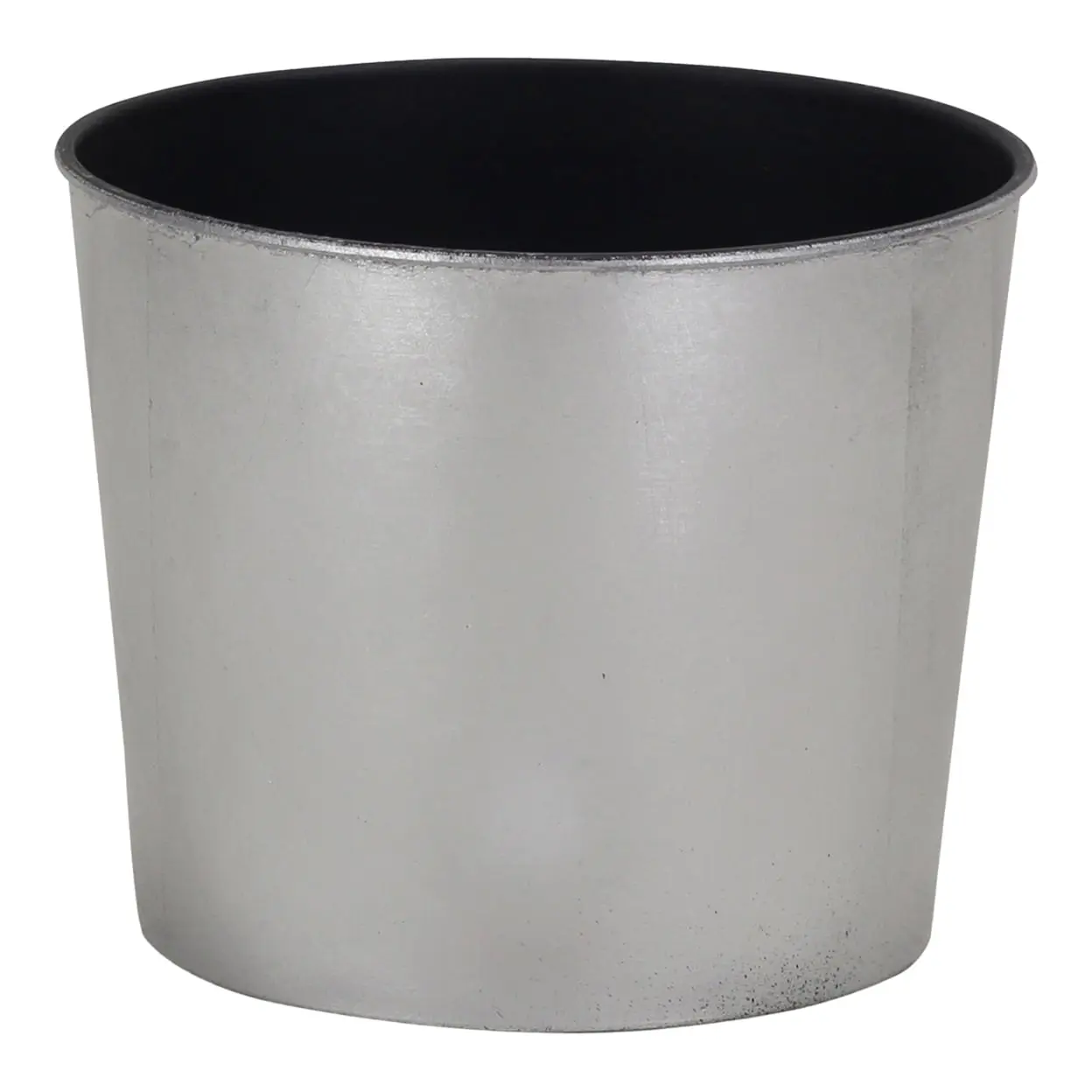Cheungs PP-102SV Functional Outdoor Flower Pot, 5.75 x 7 x 7 in Recycled Plastic Planter with 5.75 in Base Size, Durable Clean Cylindrical Round Tapered Body, Silver, 2 lbs, Base Size: 5.75 In