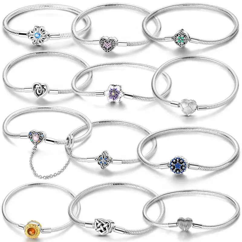 17-20CM 925 Sterling Silver Original Bracelets Heart Dream Catcher Butterfly Bracelet Fit DIY Charms Beads Fashion Women Jewelry